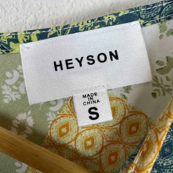 Heyson Kimono Cardigan Size S – Patchwork Mixed Print Open Front Boho‎ Festival - Picture 4 of 4